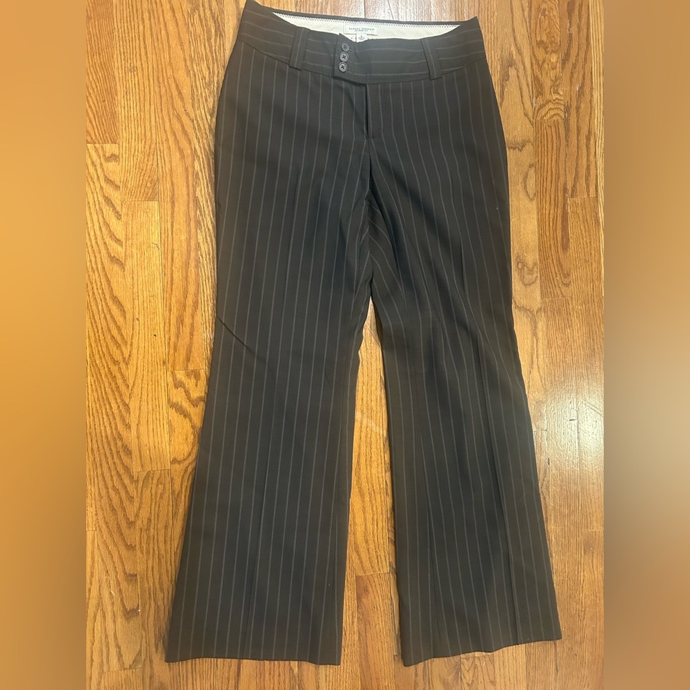 Banana Republic Dark Brown Striped Trousers size 6